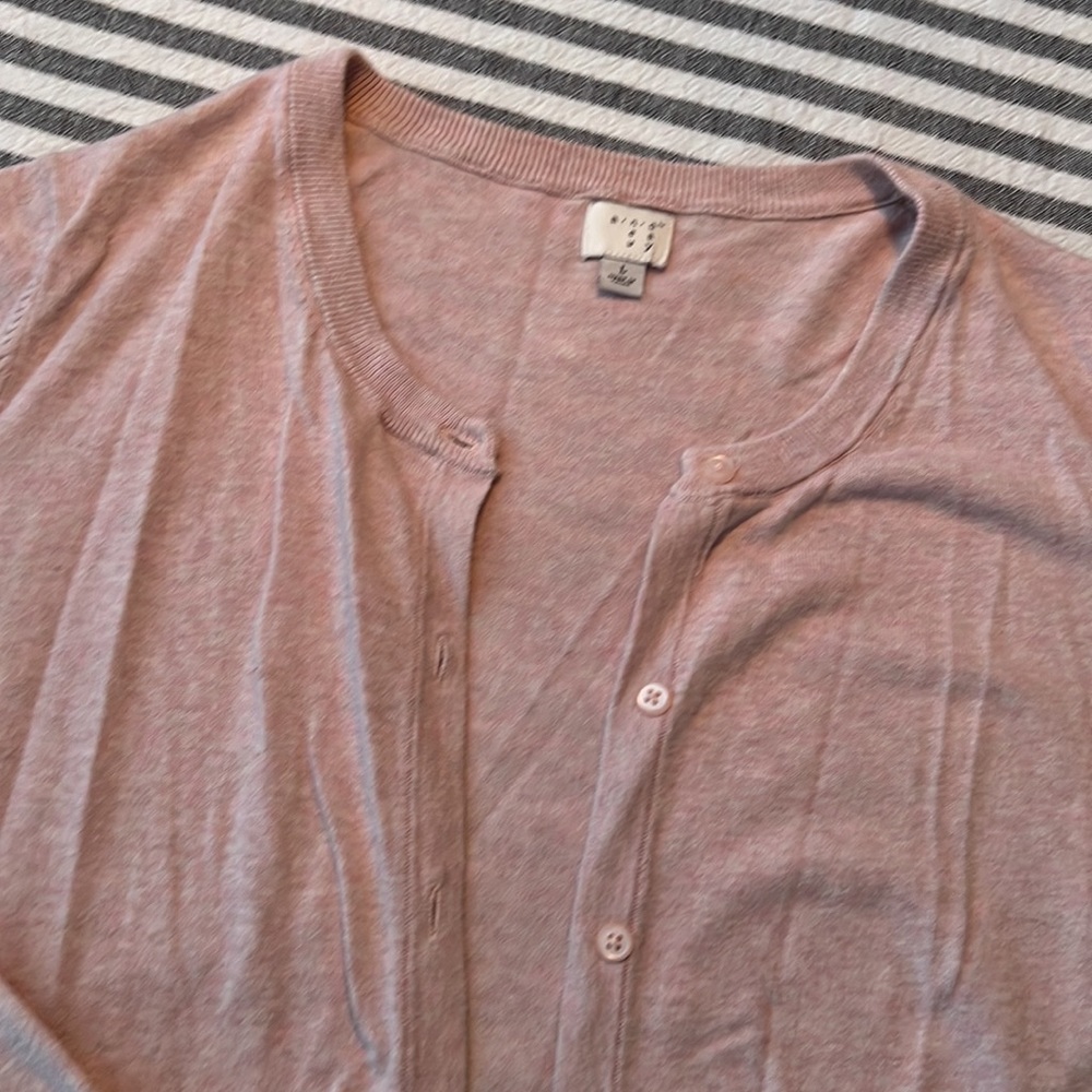 Soft heathered pink a new day sweater cardigan, size large - Picture 2 of 7